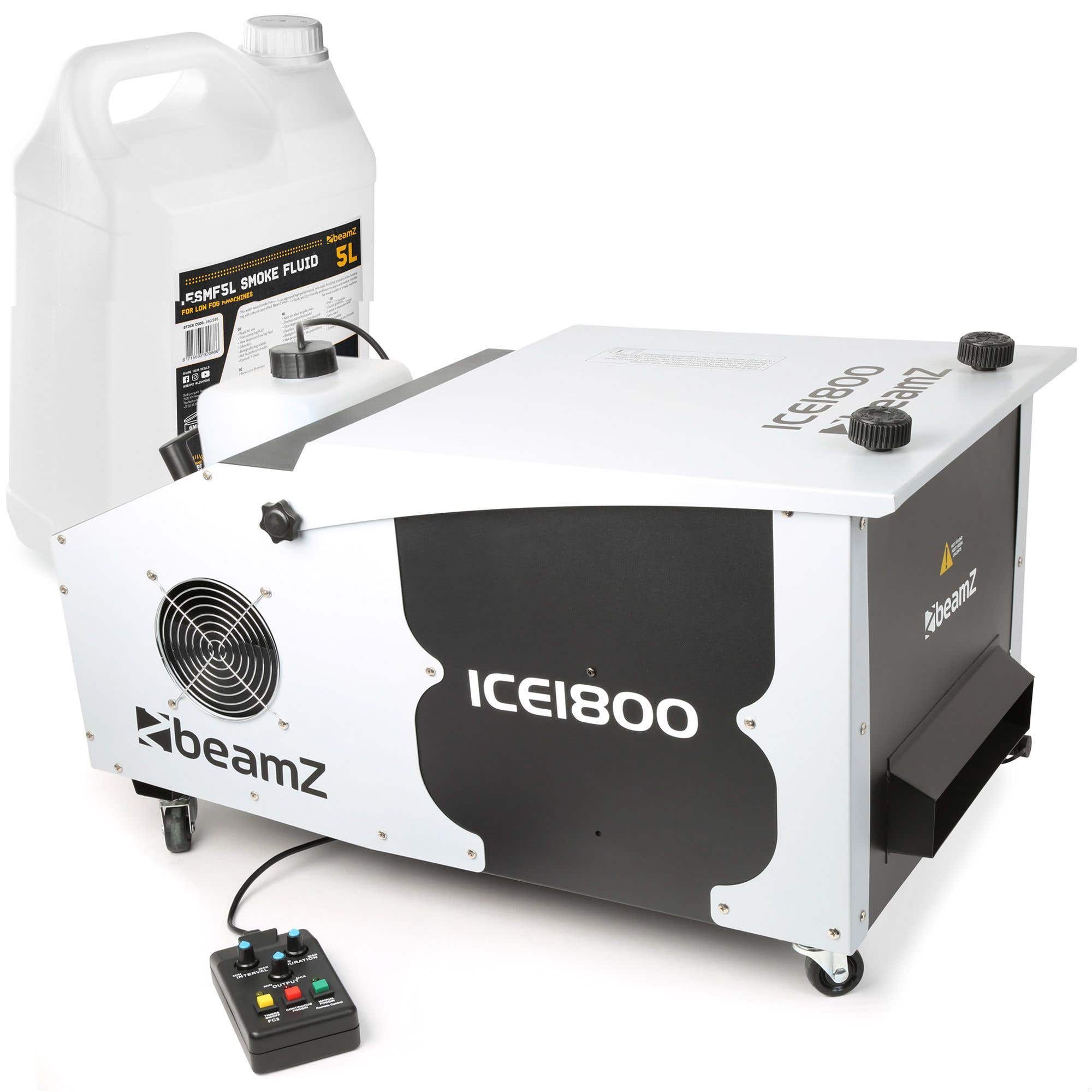BeamZ ICE1800 Nebelmaschine für tief hängenden Nebel mit 5 Liter Nebelfluid