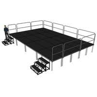 Compleet podium - 8x5 meter - hoogte 80-140cm incl. 2x trap en balustrade