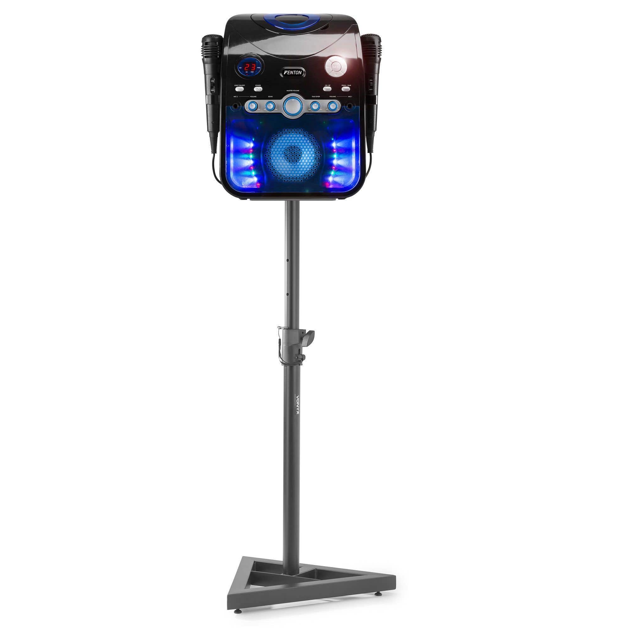 Fenton SBS20B Karaokeanlage mit Bluetooth und Ständer – Schwarz
