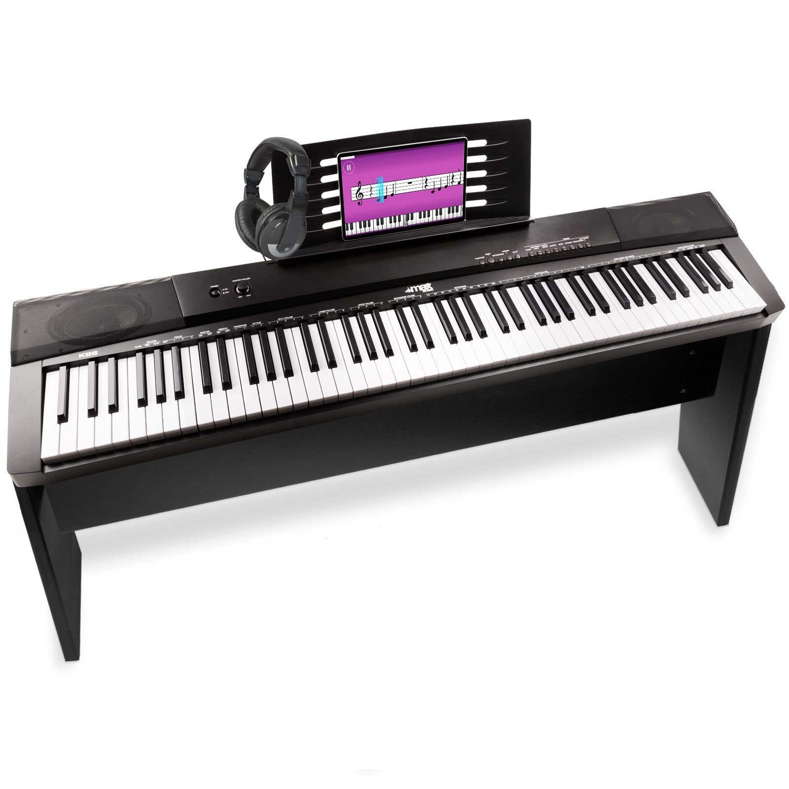 MAX KB6W Digitalpiano mit 88 Tasten, Etui und Kopfhörer