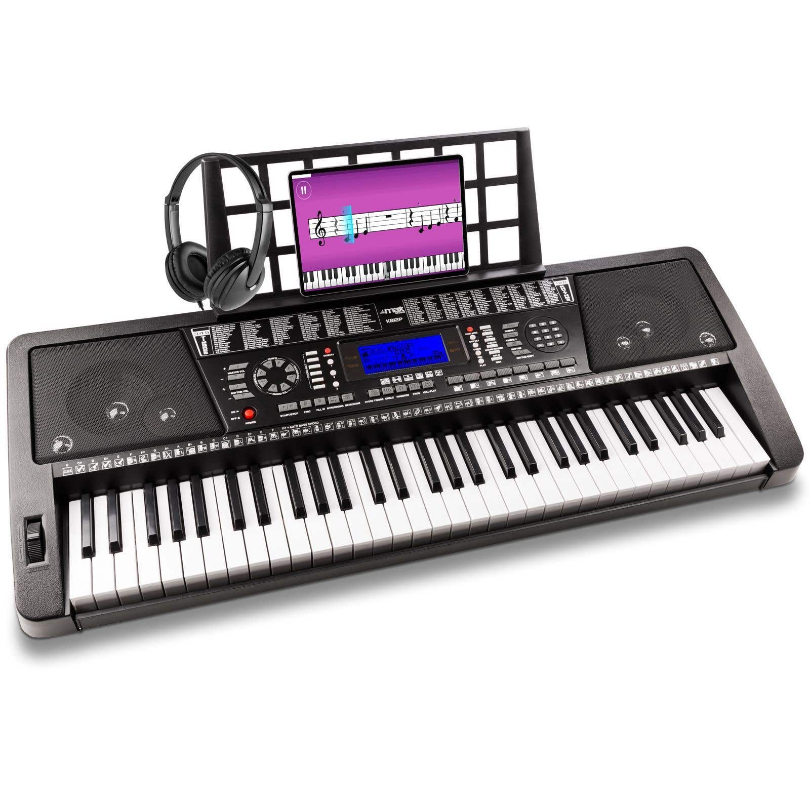 MAX KB12P Midi-Keyboard mit 61 anschlagdynamischen Tasten und Kopfhörer