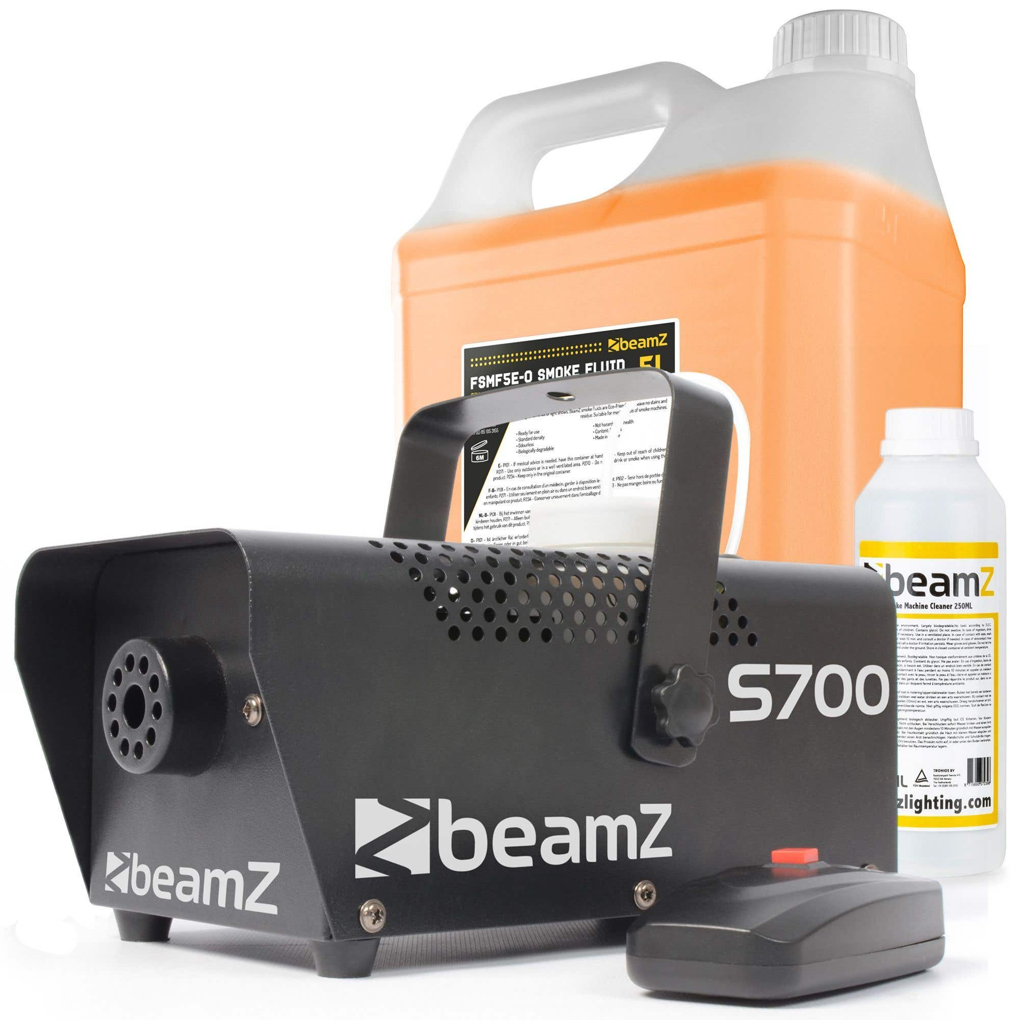 BeamZ S700 Nebelmaschine 700 Watt mit Nebelfluid und Reinigungsflüssigkeit 