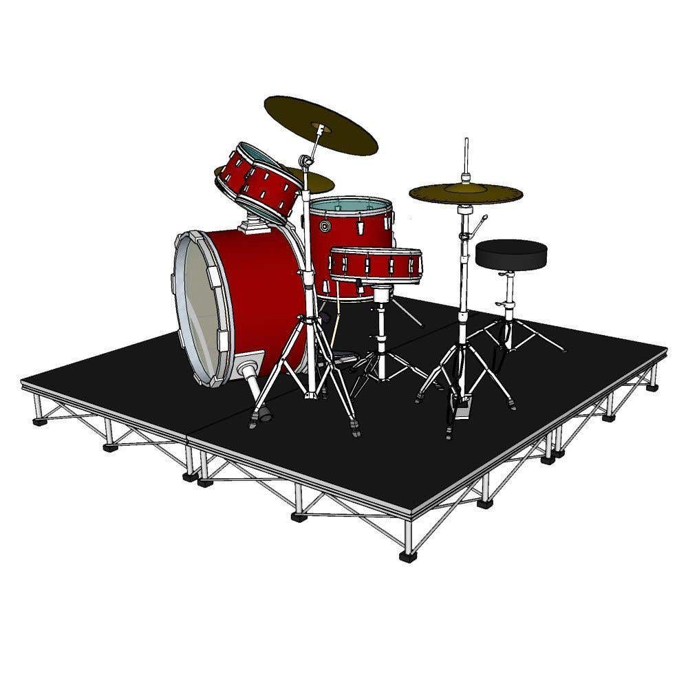 Power Dynamics Spider Deck750 mobiles Schlagzeug Podest - 2 x 2 x 0,2 meter