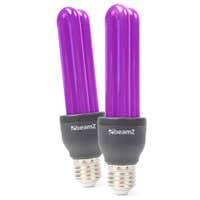 BeamZ BUV27 Energiesparbirne Schwarzlicht Glühbirne 25W - E27 Fassung - 2 Stück
