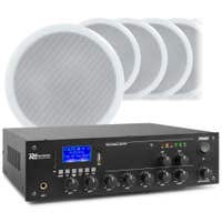 Power Dynamics 2-Zonen Soundanlage mit Bluetooth, PPA502 Verstärker und 10 Deckenlautsprechern
