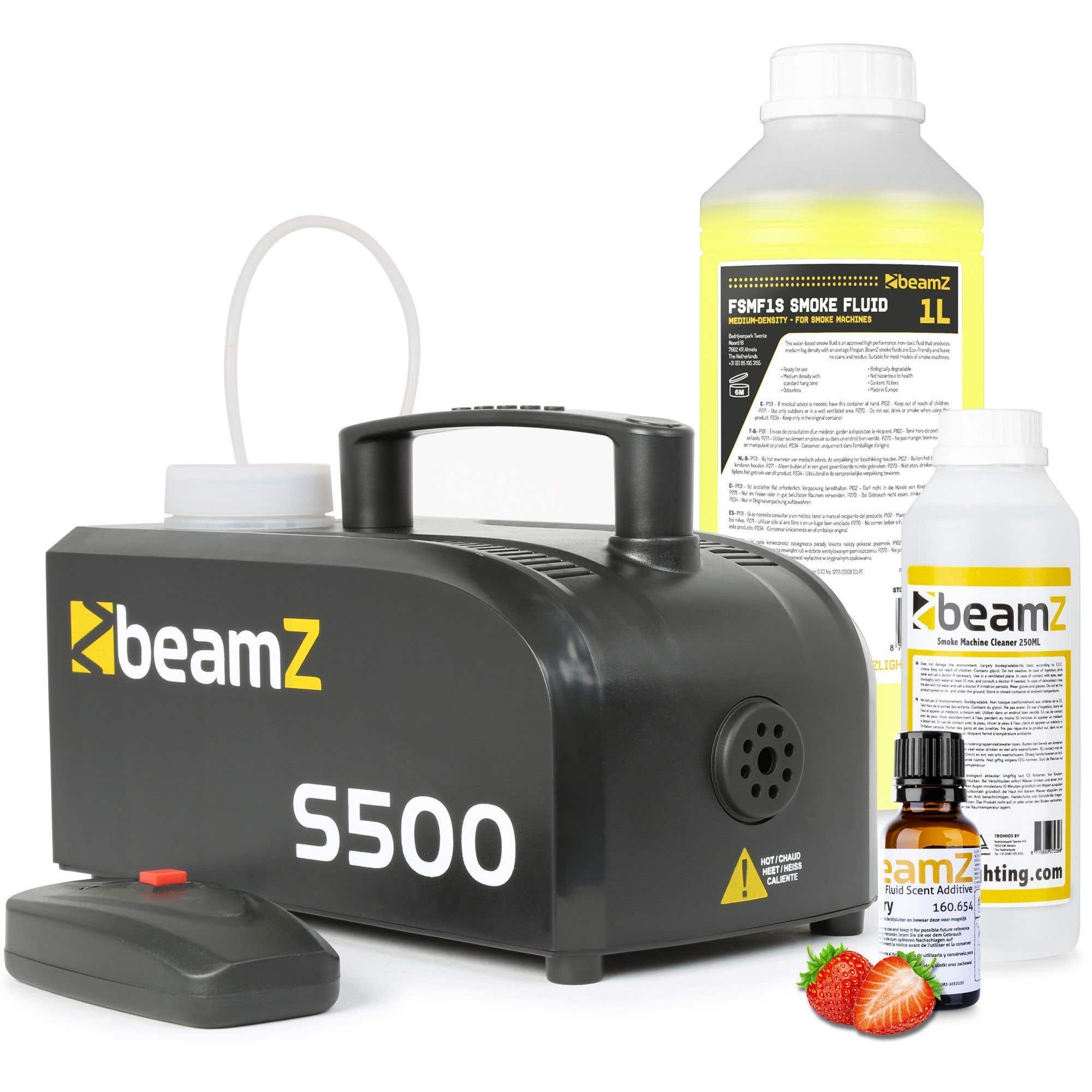 BeamZ S500 Paket Nebelmaschine + Nebelfluid + Duft + Reiniger