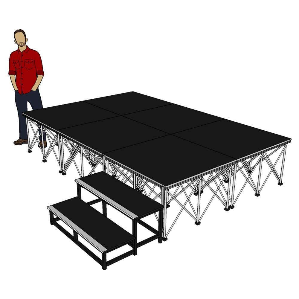 Power Dynamics Spider Deck750 mobile Bühne mit Treppe - 300 x 200 x 60 cm