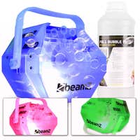 BeamZ B500LED Seifenblasenmaschine transparent mit LEDs inkl. 1 L Seifenblasenflüssigkeit