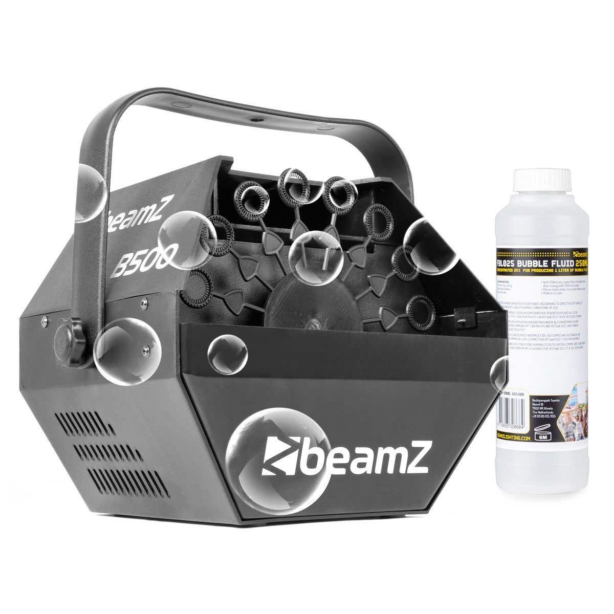 BeamZ B500 Seifenblasenmaschine + 250 ml Seifenblasenkonzentrat (für 1 Liter)