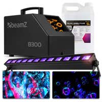 BeamZ Neon Party Paket mit Schwarzlicht und Seifenblasenmaschine
