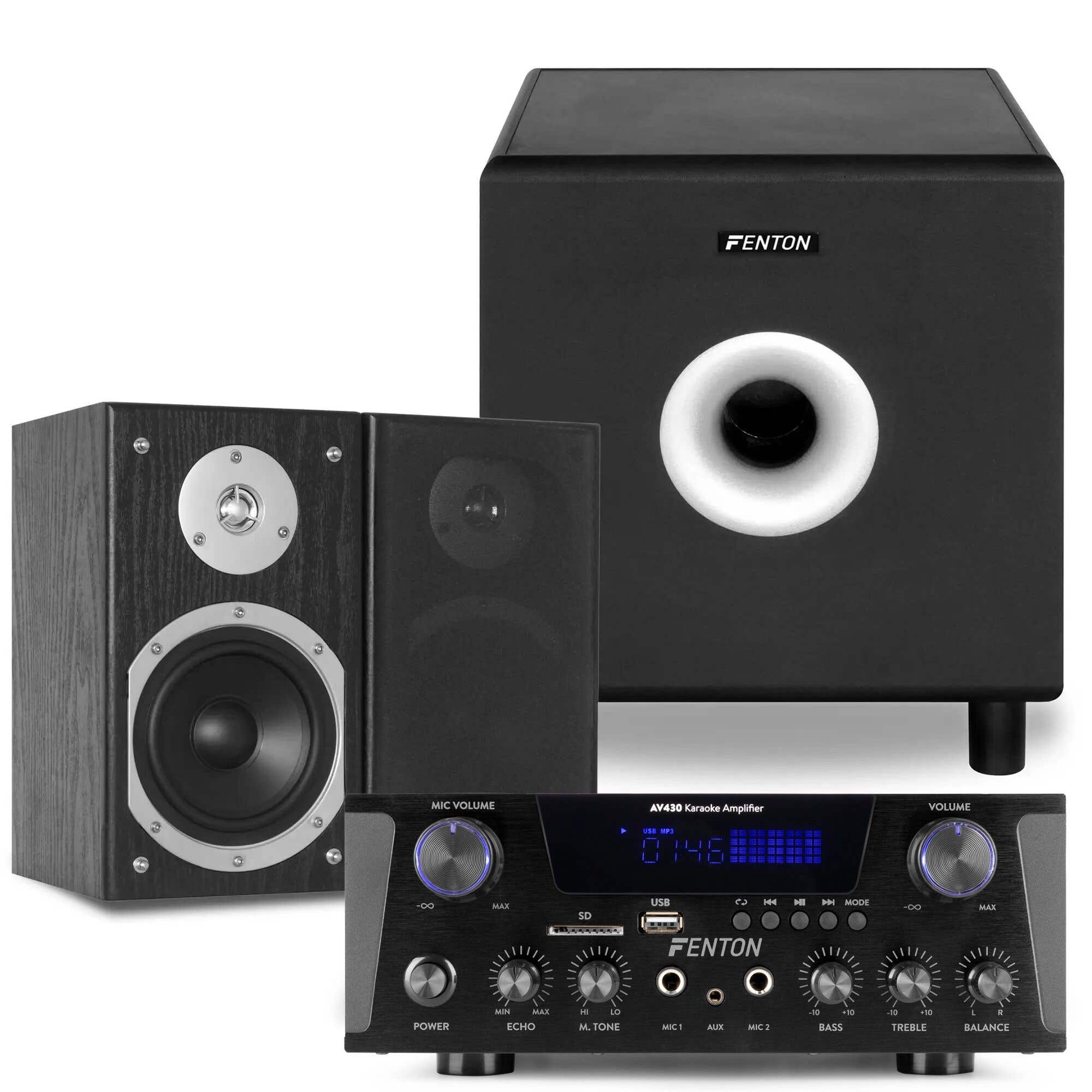 Fenton 2.1 HiFi-Stereoanlage mit Bluetooth und 8"-Subwoofer