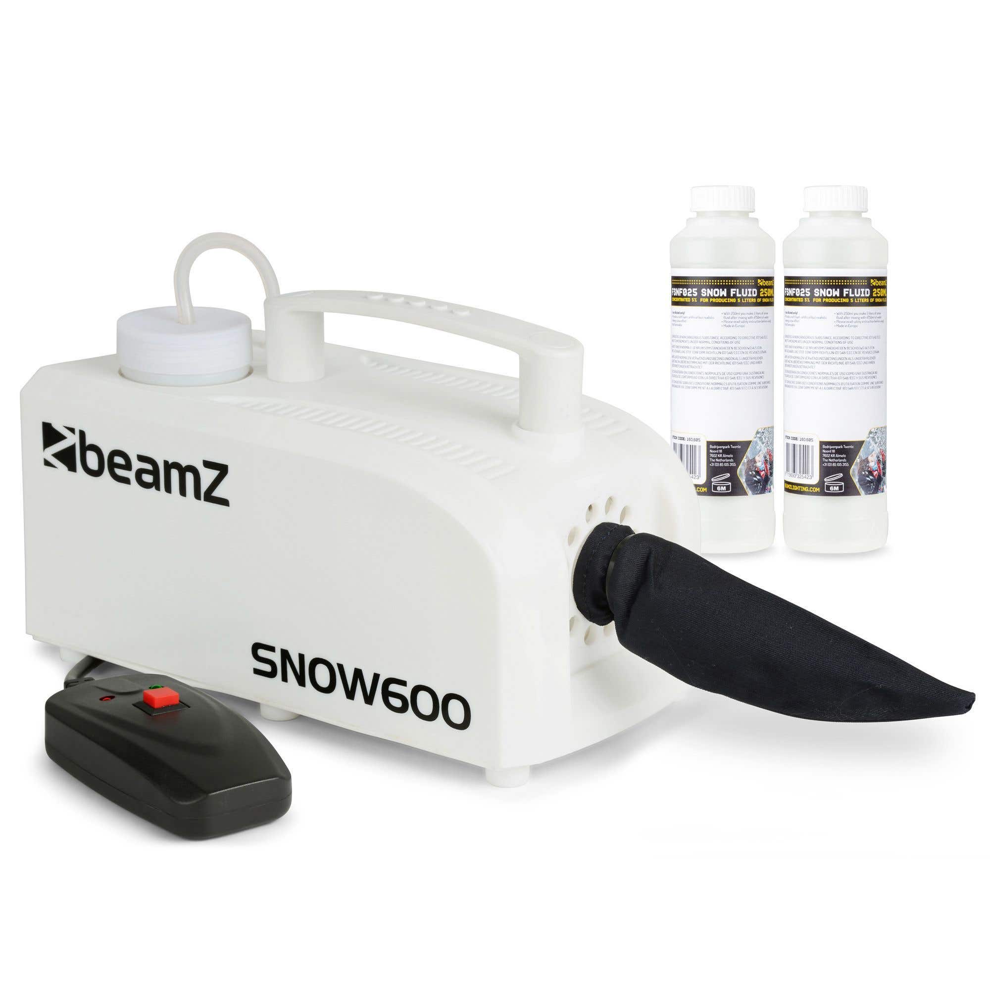 BeamZ SNOW600 Schneemaschine inkl. Konzentrat zum herstellen von 10 Liter Schneeflüssigkeit