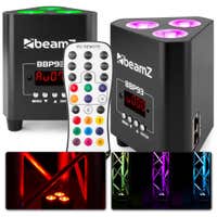 BeamZ BBP93 Akku Uplights 2er Set LED Strahler 3x 10 Watt ink. Fernbedienung