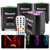 BeamZ BBP93 Akku Uplights 4er Set LED Strahler 3x 10 Watt ink. Fernbedienung