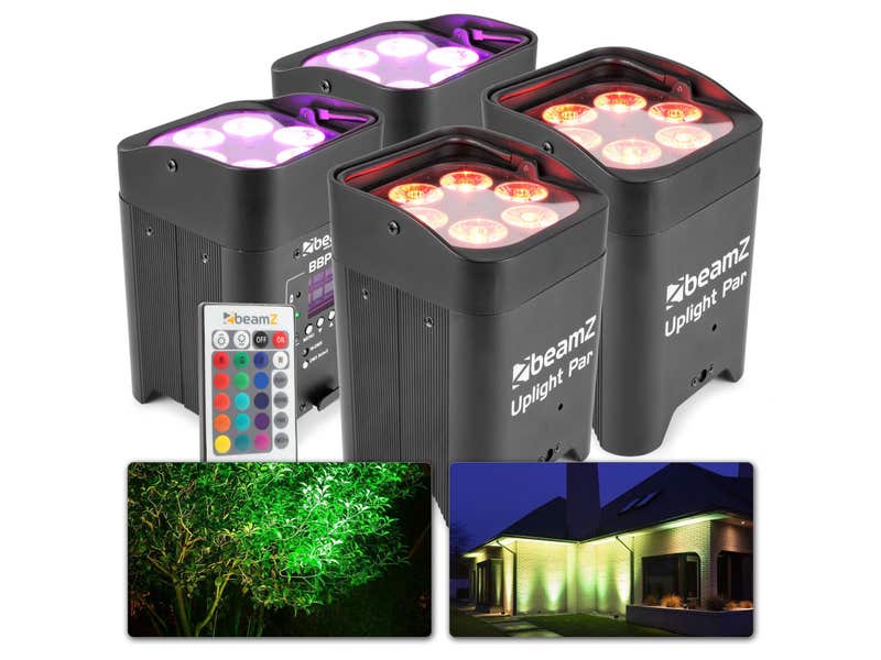 BBP96 Uplight Akku LED Strahler 4er Set PAR LED 6x 12W