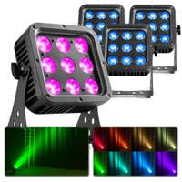 BeamZ StarColor72 LED Fluter 4er Set Outdoor LED Flutlichter - je Strahler 9x 8W RGBW LED’s
