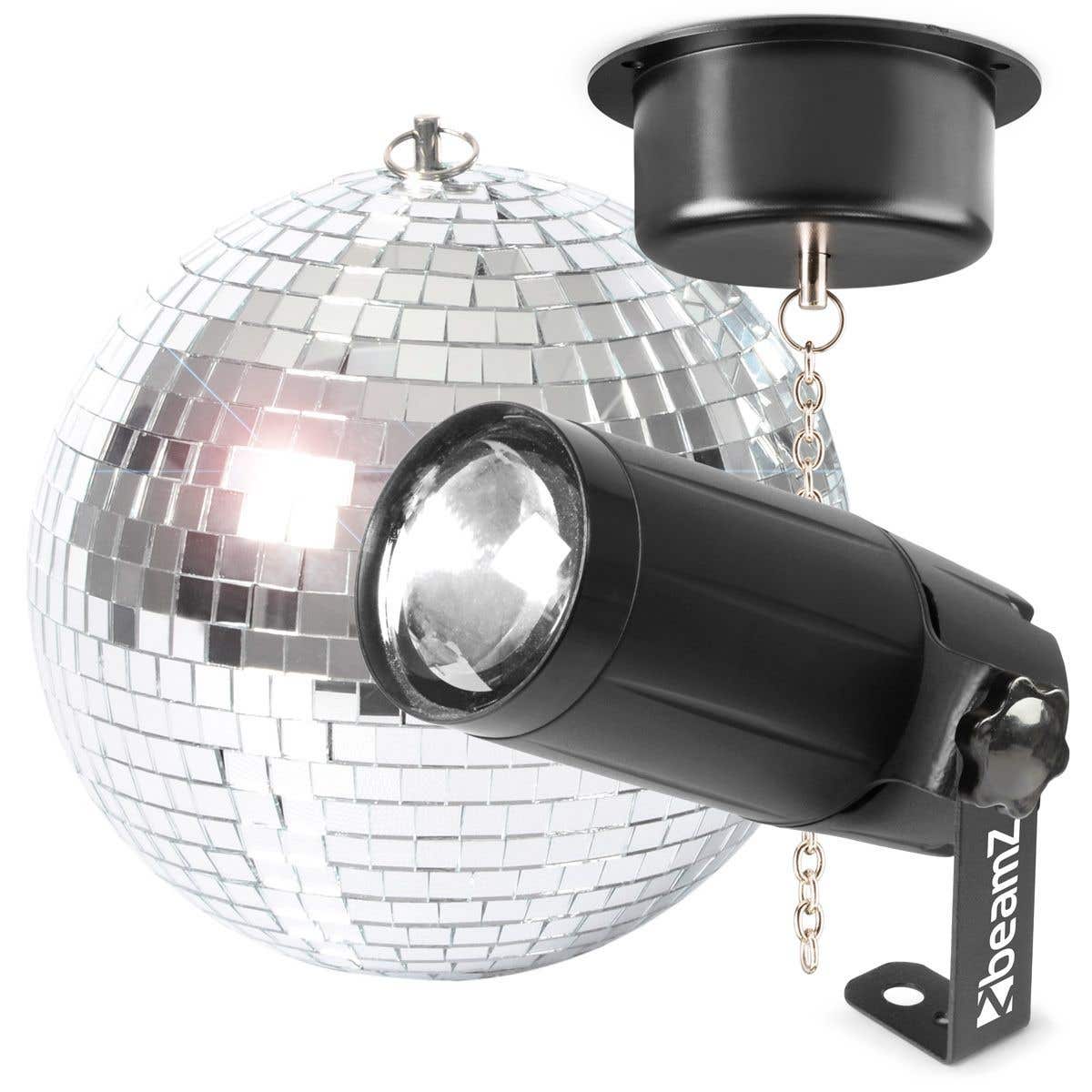 BeamZ MB20 Discokugel 20 cm mit LED Pinspot und Spiegelkugelmotor