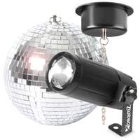 BeamZ MB20 Discokugel 20 cm mit LED Pinspot und Spiegelkugelmotor