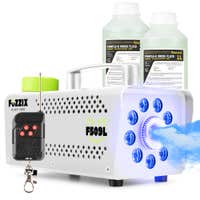 Fuzzix F509LW Party Nebelmaschine mit 9 LEDs RGB inkl 2L Nebelfluid - Weiß