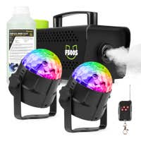 Fuzzix F500 LED Party Nebelmaschine – 2x LED Disco Kugel – 1L Nebelfluid