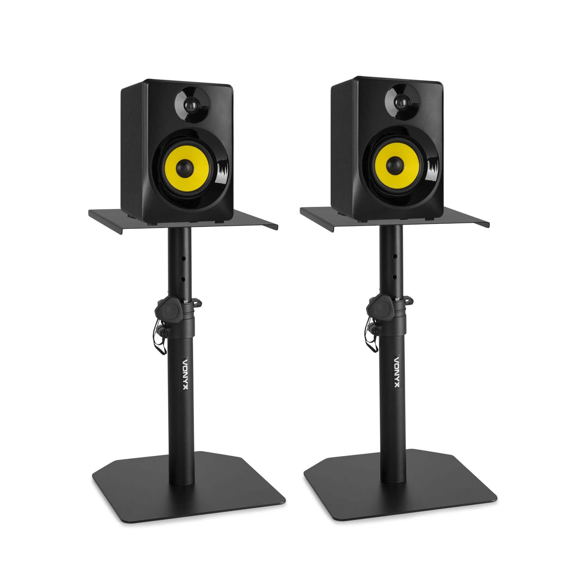 Vonyx SMN30B aktives Studiomonitor Set mit Ständer für Heimstudio - Schwarz