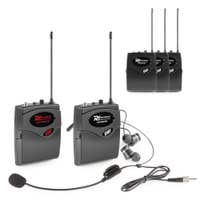 Power Dynamics TG40 - Drahtloses Tour Guide System 4er Set, Reiseleiter Audio System, 1x Sender + 4x Empfänger, 50 Meter Reichweite, In Ear Monitoring für Reittraining, Messe, Lagerhallen