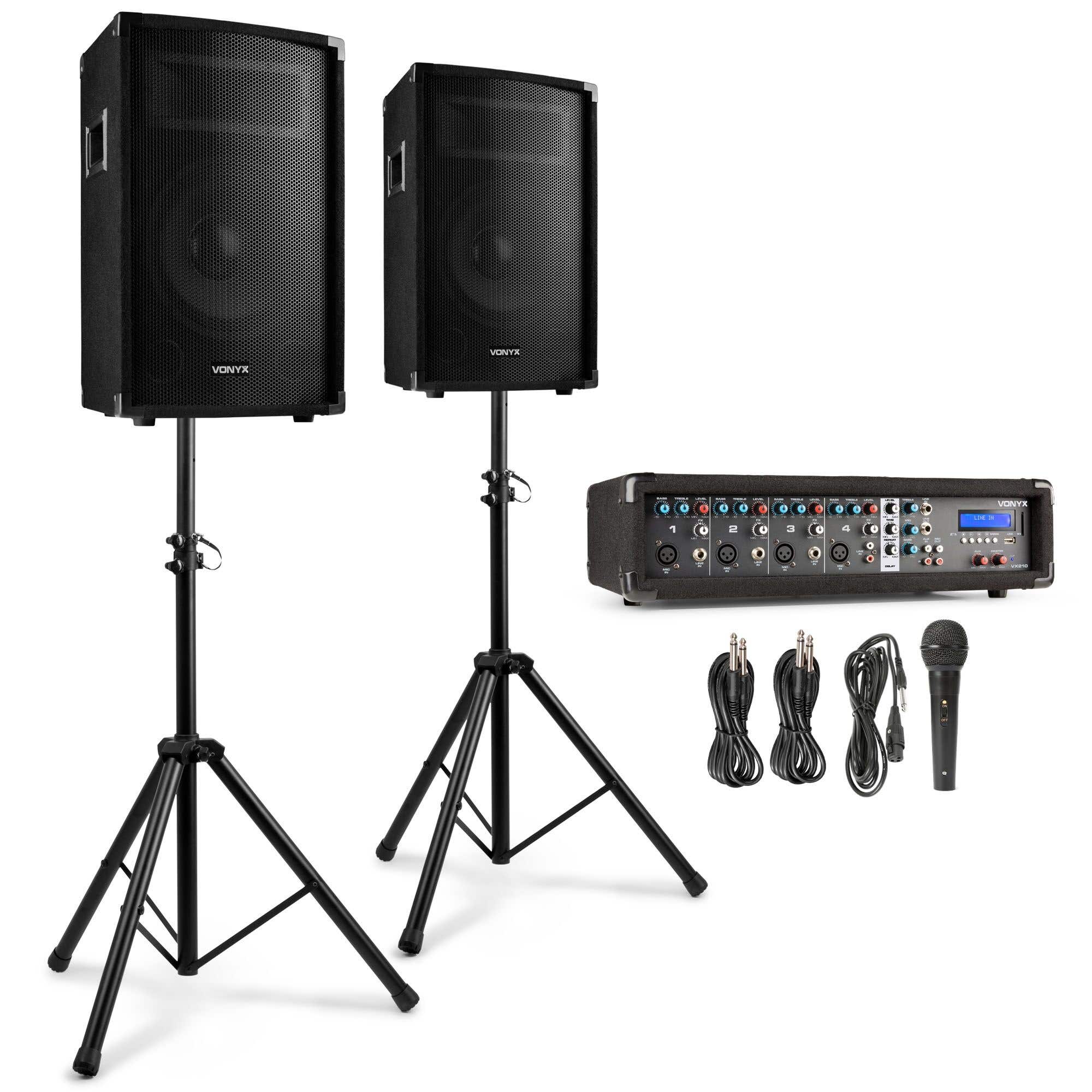 Vonyx VX210 professionelles Karaoke-Set mit 2 Lautsprechern