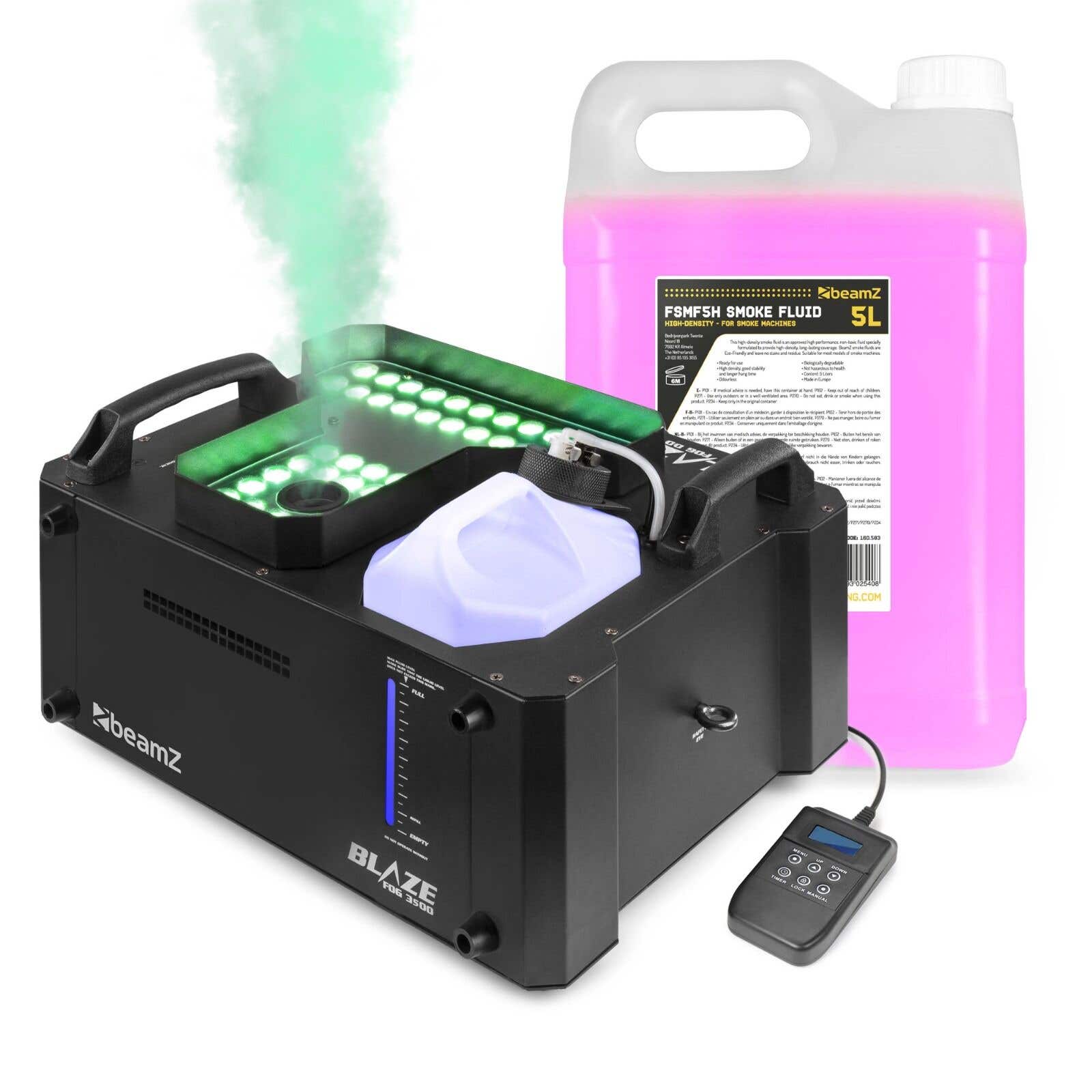 BeamZ BLAZE3500 Nebelmaschine - Horizontal & vertikal - 48x 4W RGBA LEDs - Inkl. 5L Nebelfluid