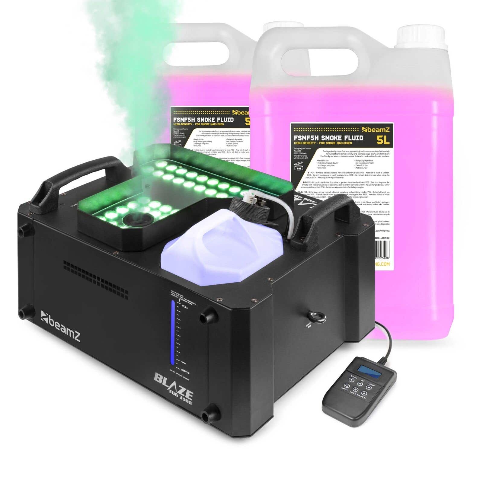 BeamZ BLAZE3500 Nebelmaschine - Horizontal & vertikal - 48x 4W RGBA LEDs - Inkl. 10L Nebelfluid