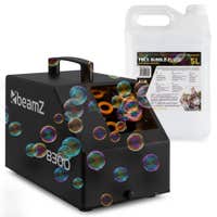 BeamZ B300 Seifenblasenmaschine im Set mit 5 Liter Seifenblasenflüssigkeit - Schwarz