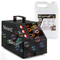 BeamZ B300LED Seifenblasenmaschine mit Lichteffekt - Komplettset mit 5 L Flüssigkeit inkl. Fernbedienung - Schwarz