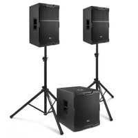Power Dynamics PDY212 Komplette Soundanlage 2.1 Aktiv Lautsprecher Set - 2300W - mit Stativen