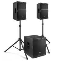 Power Dynamics PDY2-3 DJ Boxen Set 2.1 Aktiv - 2400W - mit Stativen