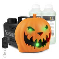 BeamZ Halloween Nebelmaschine mit Kürbiskopf und 2L Nebelfluid
