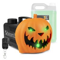 BeamZ Halloween Nebelmaschine - Kürbiskopf mit Lichteffekten & 5L Nebelfluid - Für Halloween-Partys