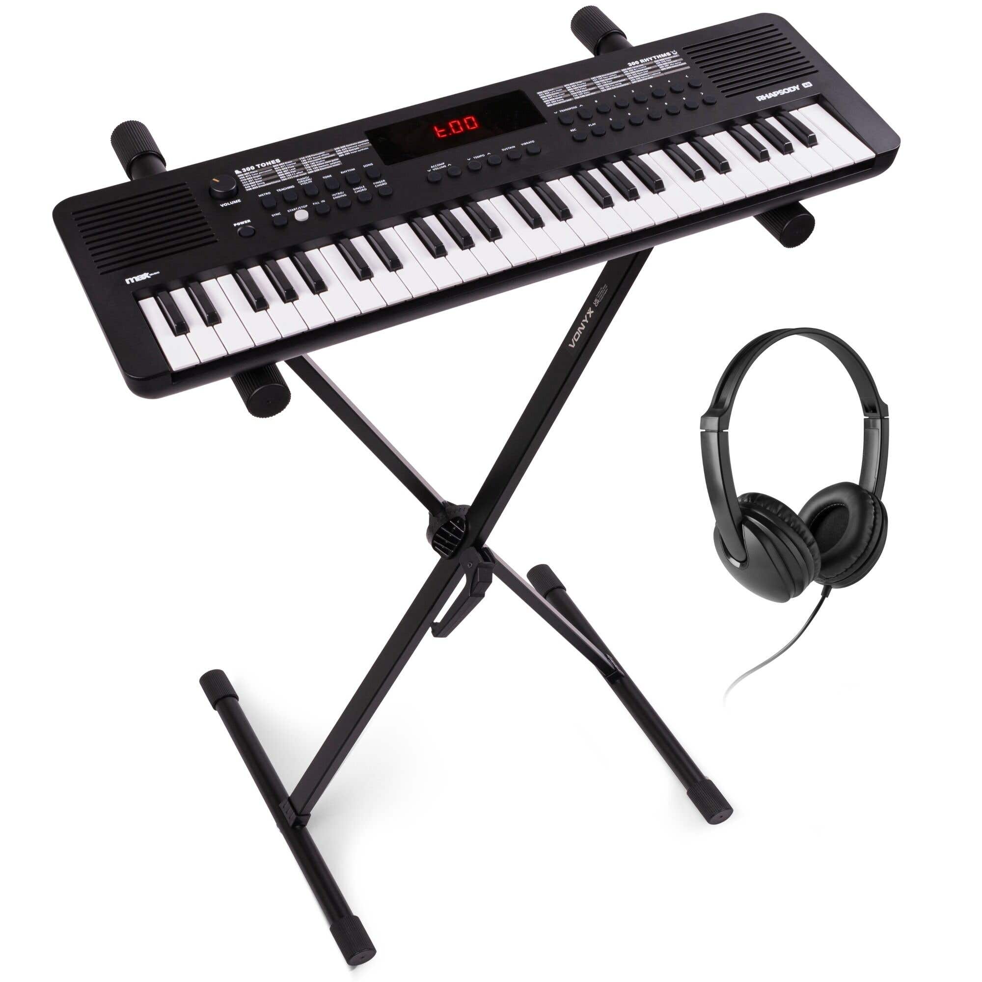 MAX Rhapsody49 Keyboard Set - Komplettes Starterset mit Ständer und Kopfhörer - 49 Tasten