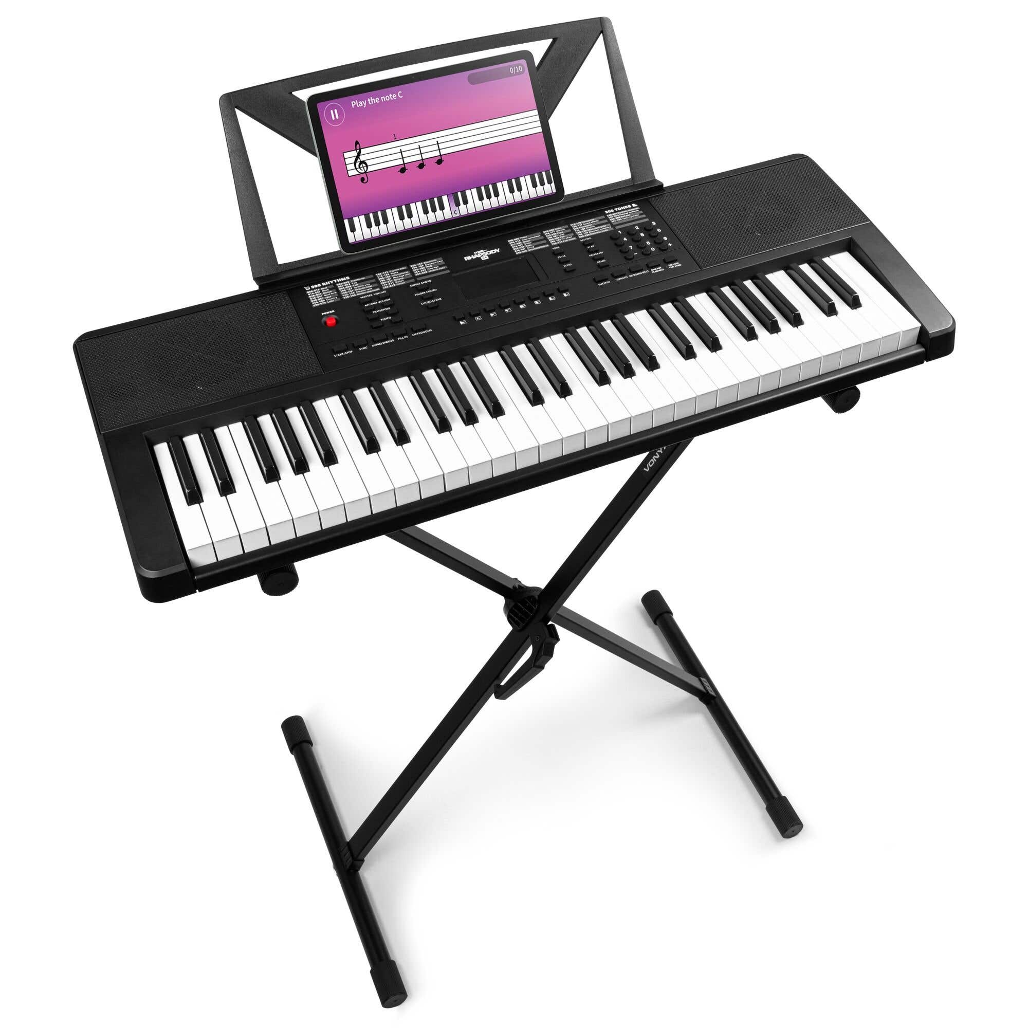 MAX Rhapsody54 Keyboard mit 54 Tasten - Keyboard Set mit Ständer und Notenhalter - Für Anfänger