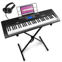 MAX Rhapsody61 Keyboard Piano mit 61 Tasten - Komplettes Keyboard Set mit Ständer und Kopfhörer
