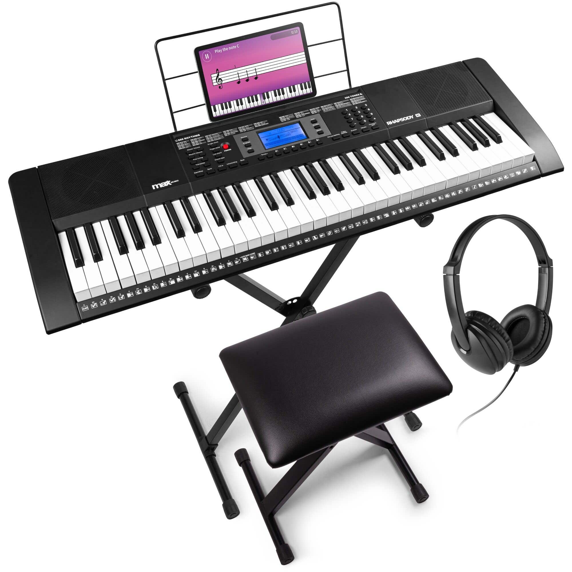 B-Ware - MAX Rhapsody61M Keyboard Komplettset mit 61 Tasten - Anschlagdynamik - inkl. Zubehör