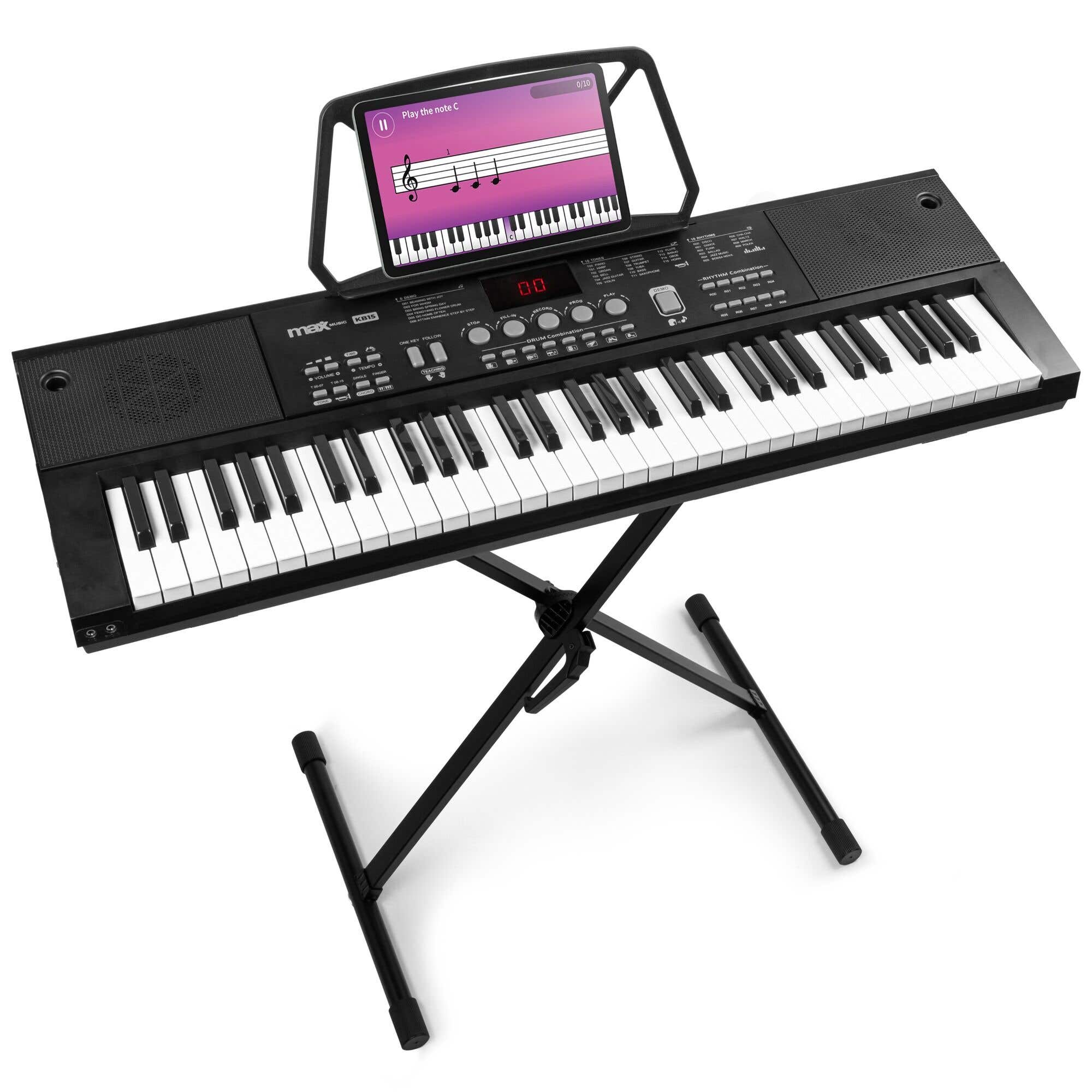MAX KB15 Keyboard Set für Anfänger mit Keyboardständer - Wiederaufladbare Batterie
