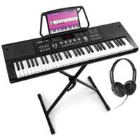 MAX KB15 Keyboard Set für Anfänger mit Kopfhörer und Keyboardständer - Wiederaufladbare Batterie