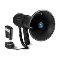 Vonyx MEG075 Megafon Komplettset mit Akku - 75W Megaphon mit Sirene, BT - Schwarz