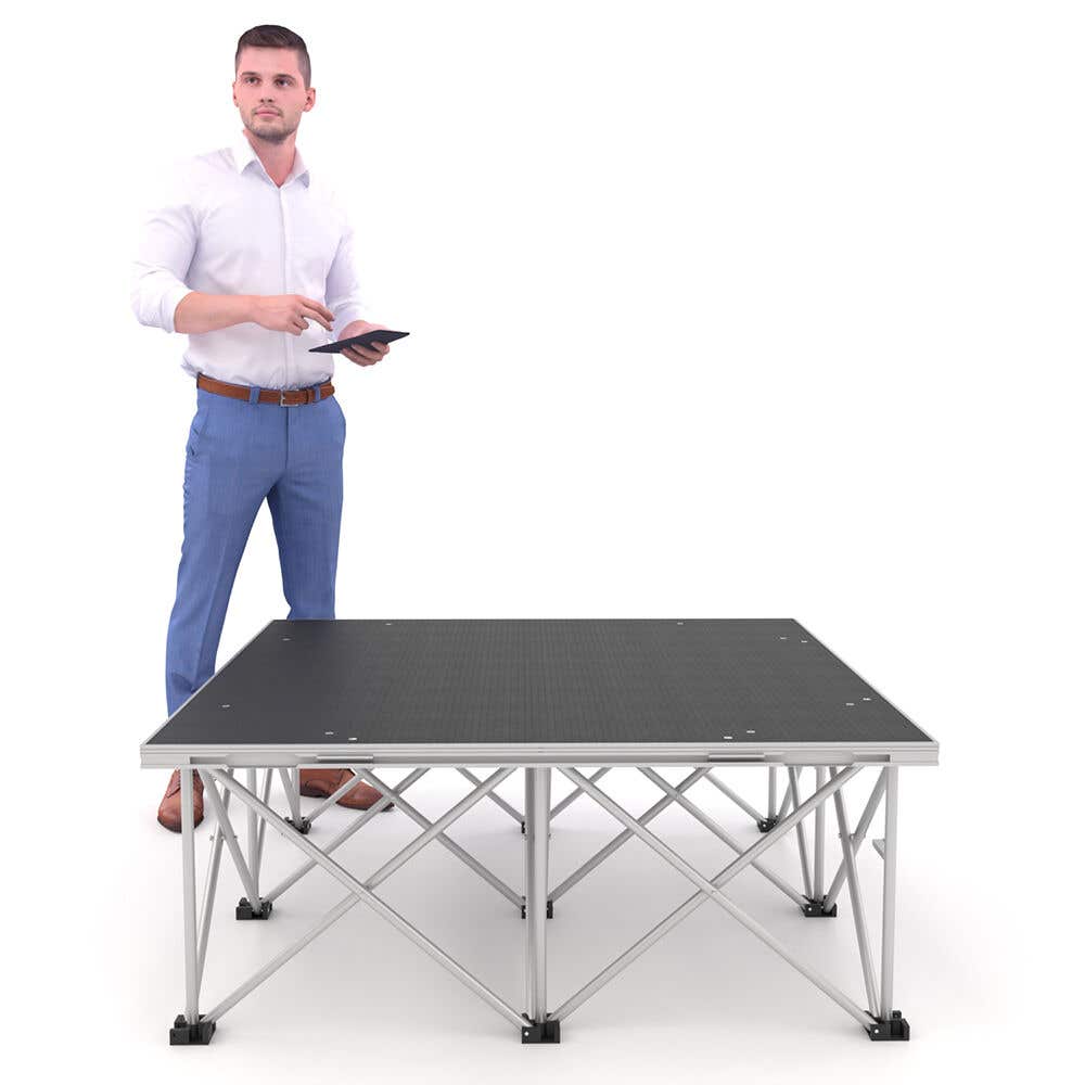 Power Dynamics Bühne Komplett 1m x 1m – Mit rutschfester Beschichtung –40cm Höhe