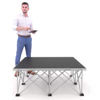 Power Dynamics Bühne Komplett 1m x 1m – Mit rutschfester Beschichtung –40cm Höhe