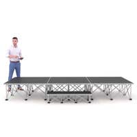 Power Dynamics Komplettbühne mit Stufe, klappbare Beinen und rutschfester Beschichtung – 300x100x40 cm