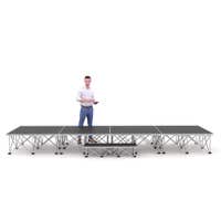 Power Dynamics Catwalk Bühne mit Stufe, klappbaren Beinen und rutschfester Beschichtung – 400x100x40 cm