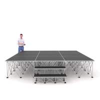 Power Dynamics Komplettbühne mit Stufen - Bühne mit klappbaren Beinen - 300 x 300 x 60 cm