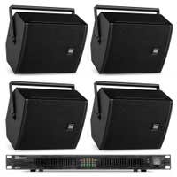 Power Dynamics PDW6B Soundsystem mit 4 Lautsprechern & Verstärker – 1200W – Schwarz