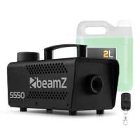 BeamZ S550 Nebelmaschine mit Nebelfluid 2 Liter – Party Nebelmaschine mit Fernbedienung – 550 Watt