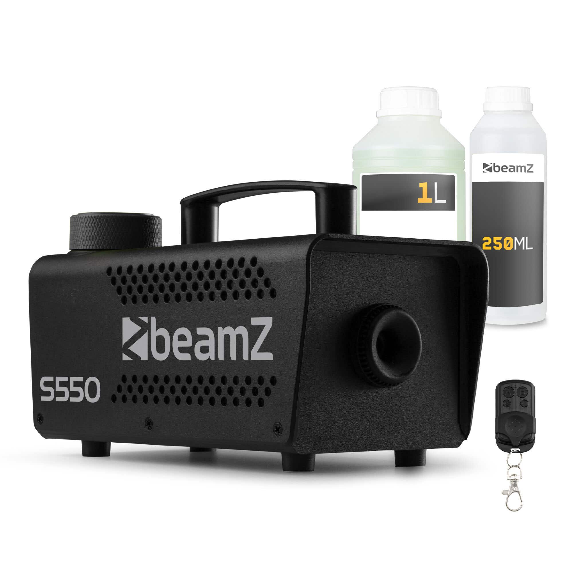 BeamZ S550 Nebelmaschine mit Nebelfluid und Reiniger – inkl. Fernbedienung – 550 Watt